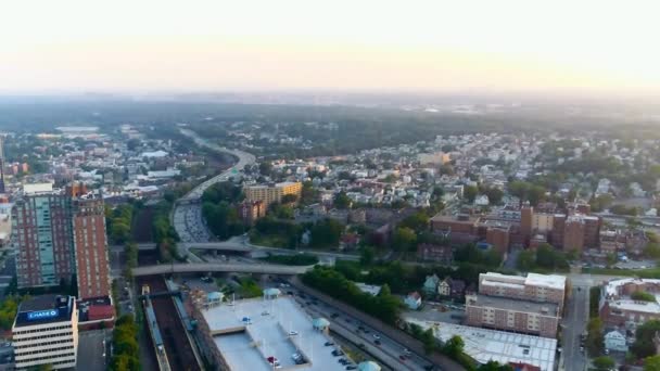 New Rochelle New York State Aerial View Downtown Amazing Landscape — 图库视频影像