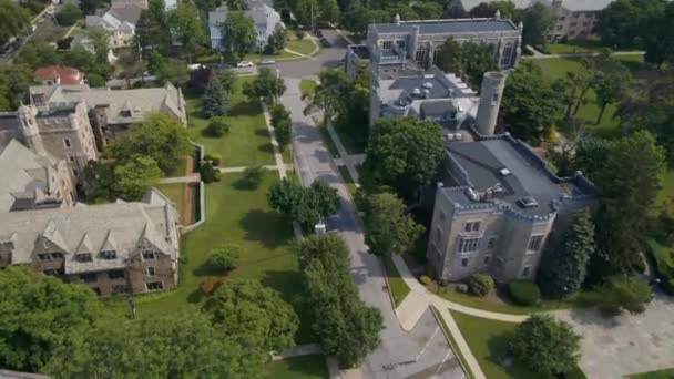 New Rochelle Estado Nova Iorque Centro Cidade Vista Aérea Faculdade — Vídeo de Stock