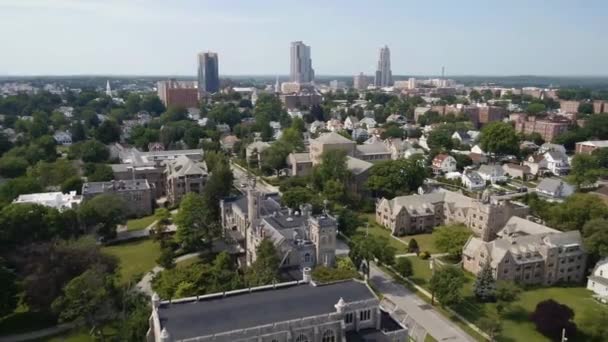 New Rochelle New York State Downtown College New Rochelle Aerial — 图库视频影像