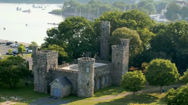 New Rochelle New York State Uitzicht Lucht Glen Island Castle — Stockvideo