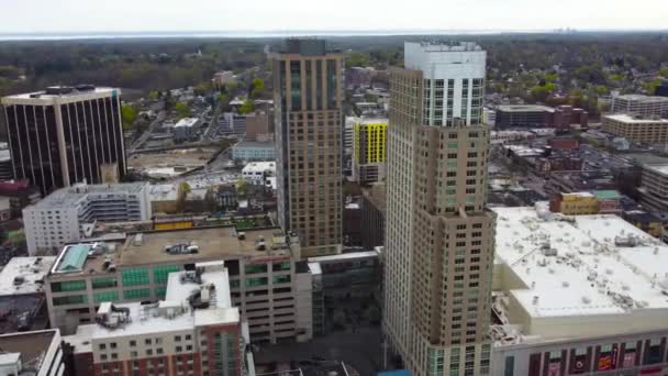 White Plains New York State Downtown Καταπληκτικό Τοπίο Drone View — Αρχείο Βίντεο