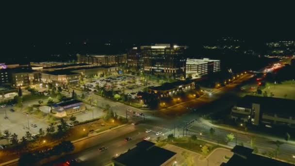 Downtown Alpharetta Night Georgia City Lights Letecký Pohled — Stock video