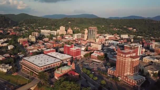 Asheville Hava Manzarası Şehir Merkezi Kuzey Carolina Nanılmaz Manzara — Stok video