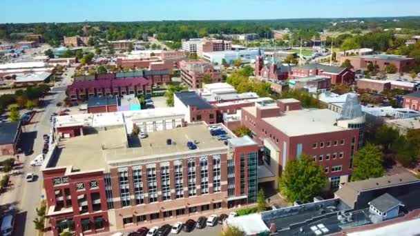 Fayetteville North Carolina Downtown Flygfoto Fantastiskt Landskap — Stockvideo