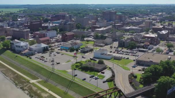 Hamilton Ohio Downtown Aerial View Verbazingwekkend Landschap — Stockvideo