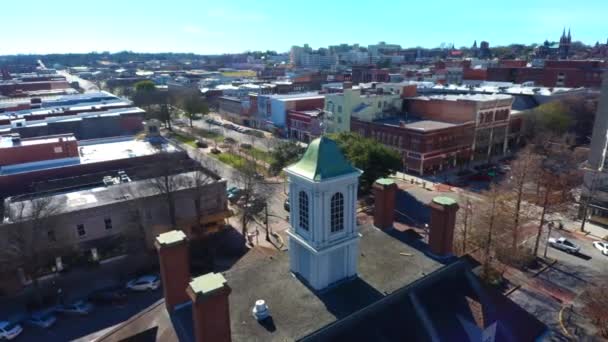 Macon Georgia Centro Ciudad Paisaje Increíble Vista Aérea — Vídeos de Stock