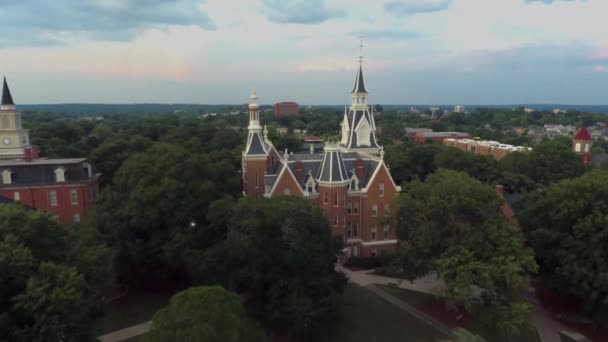 Macon Georgia Mercer University Centro Ciudad Vista Aérea — Vídeo de stock