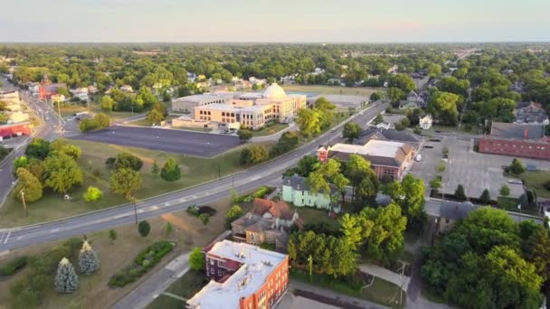 Springfield Ohio Luftaufnahme Erstaunliche Landschaft Innenstadt — Stockvideo