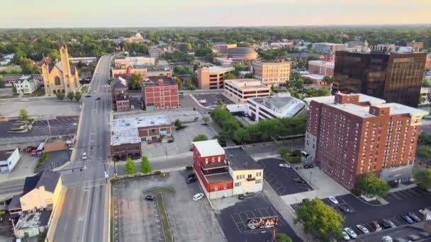 Springfield Luftaufnahme Ohio Innenstadt Erstaunliche Landschaft — Stockvideo