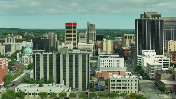 Dayton Ohio Vista Aérea Centro Ciudad Paisaje Increíble — Vídeo de stock