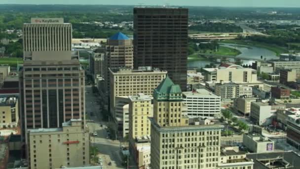 Dayton Centro Ciudad Ohio Vista Aérea Paisaje Increíble — Vídeo de stock