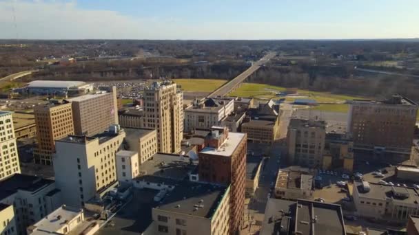 Youngstown Luftaufnahme Innenstadt Erstaunliche Landschaft Ohio — Stockvideo