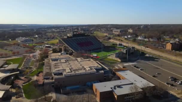 Universidade Estadual Youngstown Ohio Vista Aérea Estádio Stambaugh Ysu — Vídeo de Stock