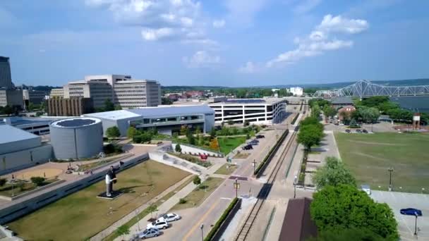 Peoria Vista Aérea Centro Ciudad Paisaje Increíble Illinois — Vídeo de stock