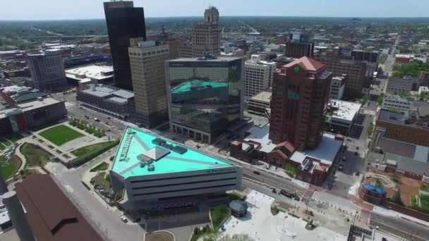 Toledo Ohio Downtown Flygfoto Fantastiskt Landskap — Stockvideo