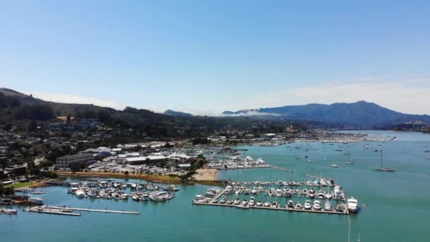 Sausalito Kalifornia Widok Powietrza Port Jachtowy Zatoka San Francisco — Wideo stockowe