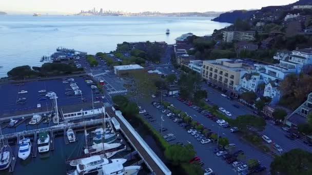 Sausalito Kalifornien Flygfoto Downtown San Francisco Bay — Stockvideo