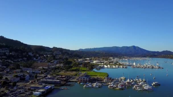 Sausalito Califórnia Yacht Harbor Vista Aérea Baía São Francisco — Vídeo de Stock