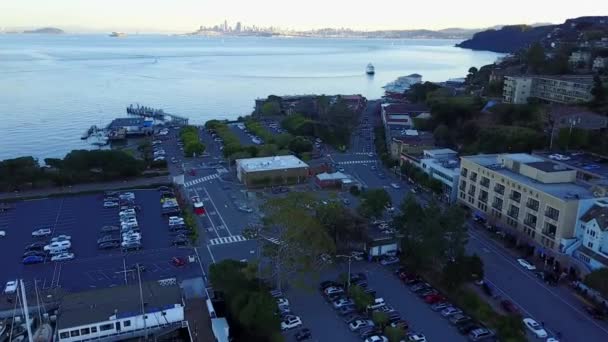 Sausalito Kalifornien Downtown San Francisco Bay Flygfoto — Stockvideo