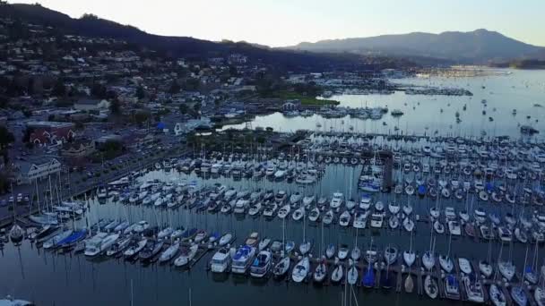 Sausalito Puerto Yates Vista Aérea Bahía San Francisco California — Vídeos de Stock