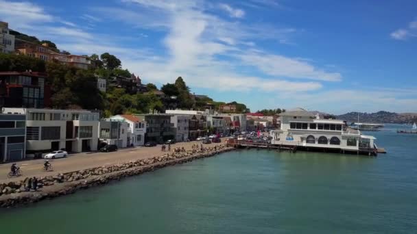 Sausalito Californie Baie San Francisco Centre Ville Vue Aérienne — Video