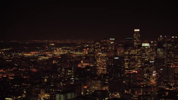 Los Angeles Noci City Lights Downtown Aerial View California — Stock video
