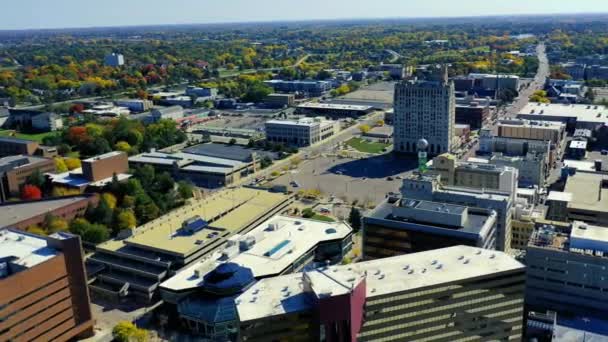 Flint Michigan Uitzicht Lucht Amazing Landscape Downtown — Stockvideo