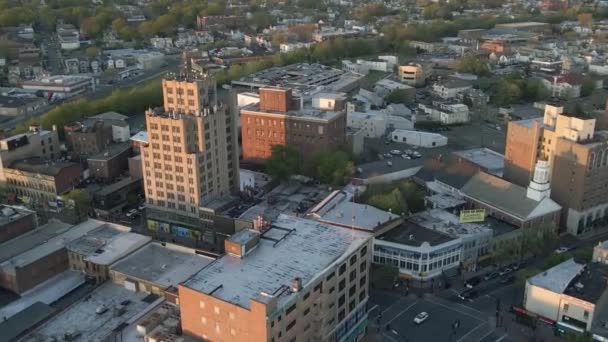 エリザベス ニュージャージー州 ダウンタウン 空中ビュー 素晴らしい風景 — ストック動画