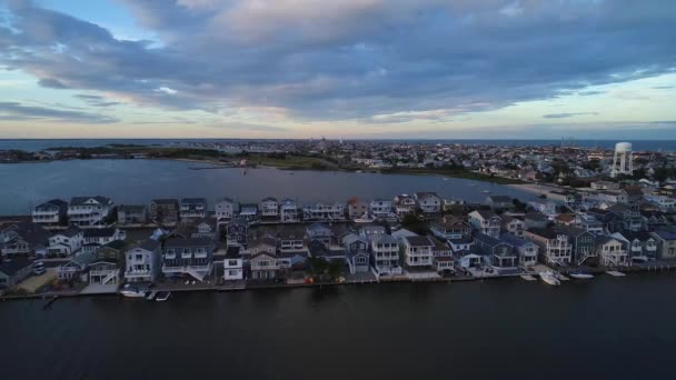 Парк Сисайд Нью Джерси Залив Барнегат Вид Воздуха Удивительный Ландшафт — стоковое видео