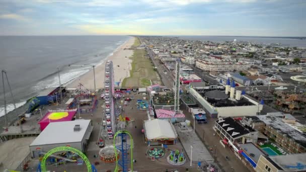 Seaside Heights Aerial View New Jersey Atlantic Coast Ferris Wheel — 비디오