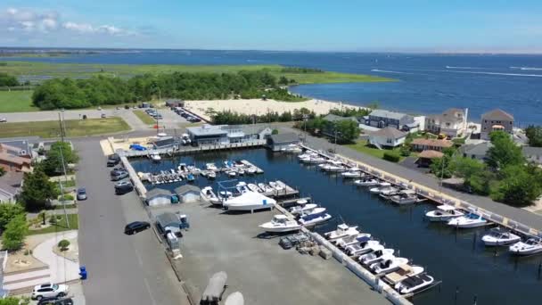 Toms River Marina New Jersey Barnegat Bay Aerial View Amazing — 图库视频影像