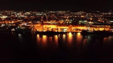 Camden at Night, Aerial View, Downtown, Delaware River, New Jersey