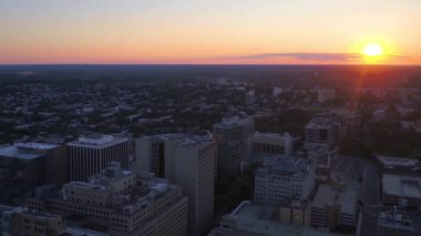 Günbatımı Wilmington, Delaware, Hava Görüntüsü, Şehir Merkezi