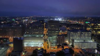 Gece Wilmington, Delaware, Hava Manzarası, Şehir Işıkları, Şehir Merkezi
