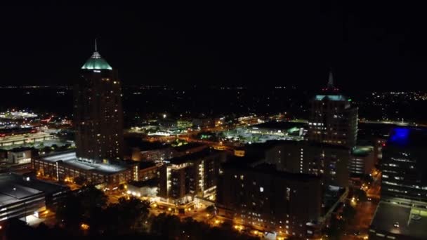 Virginia Beach Bei Nacht Virginia Innenstadt Erstaunliche Landschaft Luftaufnahme — Stockvideo