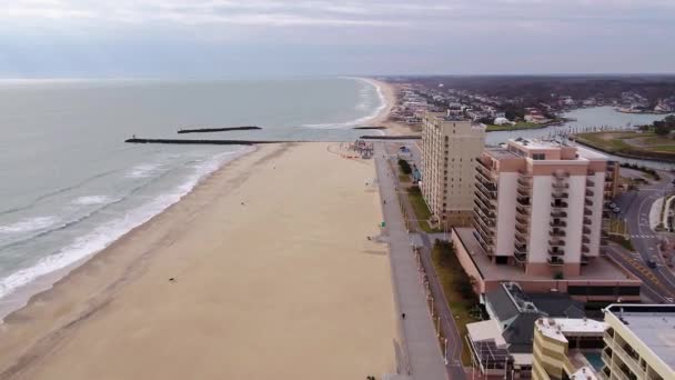 Вирджиния Бич Вид Воздуха Атлантическое Побережье Вирджиния Удивительный Ландшафт — стоковое видео