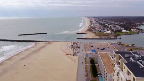 Virginia Beach Wirginia Widok Powietrza Sowa Creek Wybrzeże Atlantyku — Wideo stockowe