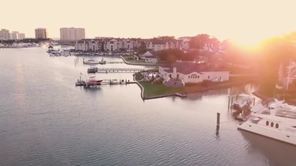 Virginia Beach Rudee Heights Virginia Lake Rudee Luftaufnahme — Stockvideo