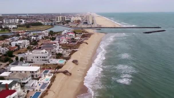 Virginia Beach Luftaufnahme Virginia Croatan Beach Atlantikküste — Stockvideo