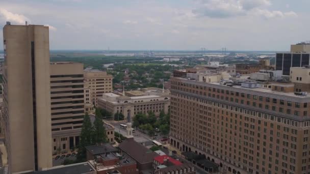 Wilmington Downtown Aerial View Amazing Landscape Delaware — стокове відео