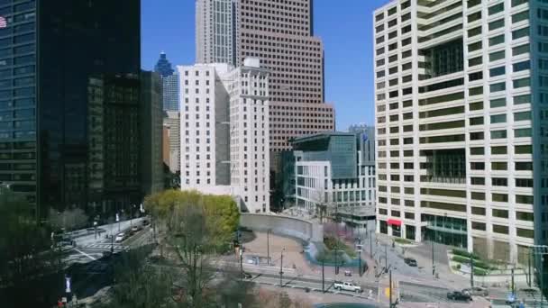 Vuelo Aéreo Sobre Atlanta Georgia Centro Paisaje Urbano Increíble — Vídeo de stock