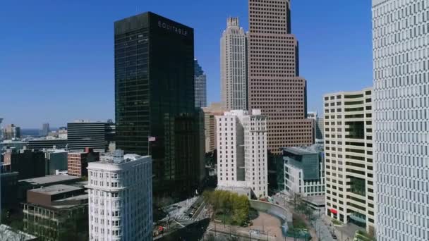 Vuelo Aéreo Sobre Atlanta Increíble Paisaje Urbano Centro Ciudad Georgia — Vídeos de Stock