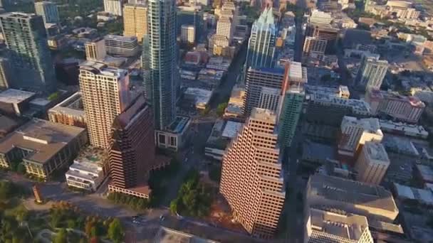 Aerial Flying Austin Downtown Beautiful Cityscape Texas — Stock video