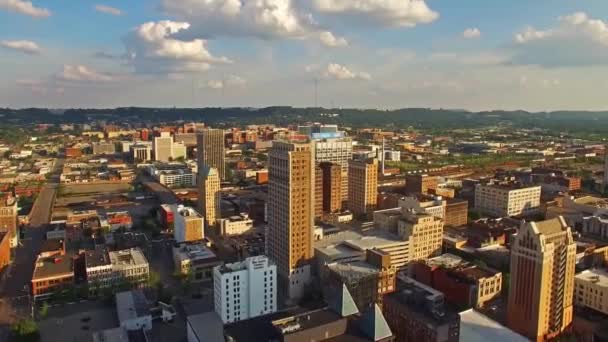 Air Flying Birmingham Alabama Downtown Amazing Cityscape — Stock video