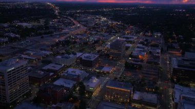 Gece Boise 'nin Üzerinde Uçan Hava, Şehir Merkezi, Idaho, Güzel Şehir