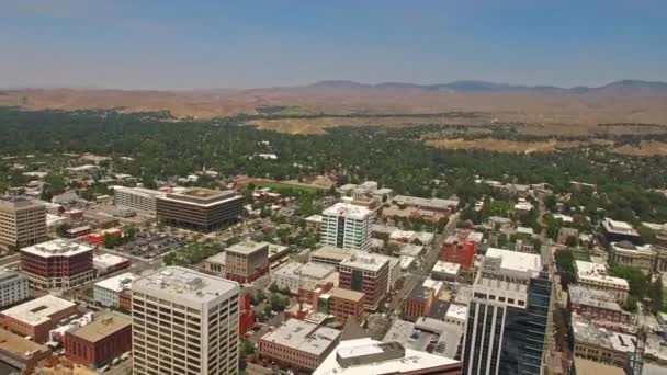 Légi Repülés Boise Felett Belváros Idaho Csodálatos Városkép — Stock videók