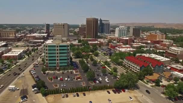 Aerial Flying Boise Downtown Amazing Cityscape Idaho — Stockvideo