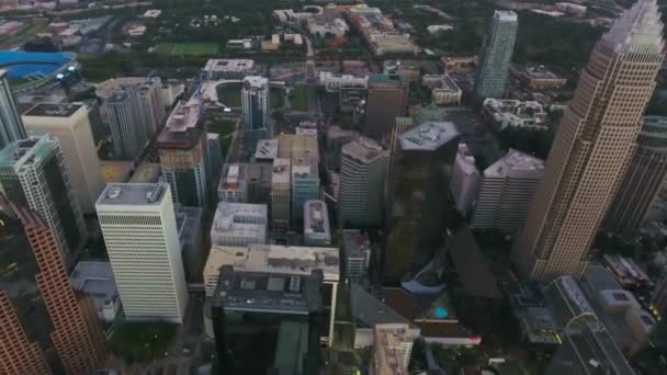 Lucht Vliegen Charlotte North Carolina Downtown Amazing Cityscape — Stockvideo