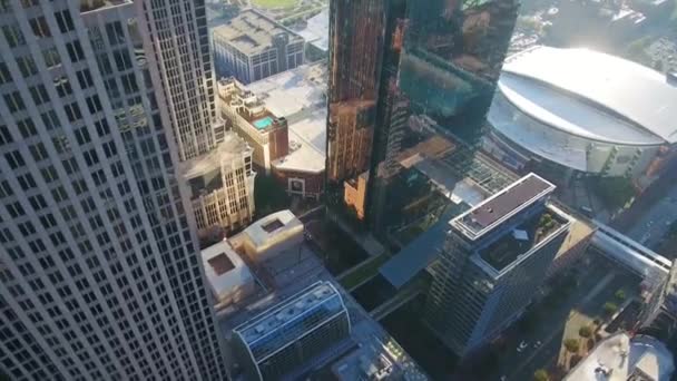 Aerial Flying Charlotte Downtown Amazing Cityscape North Carolina — Stockvideo