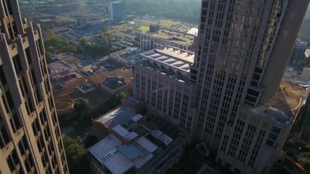 Aerial Flying Charlotte Beautiful Cityscape North Carolina Downtown — Vídeo de Stock